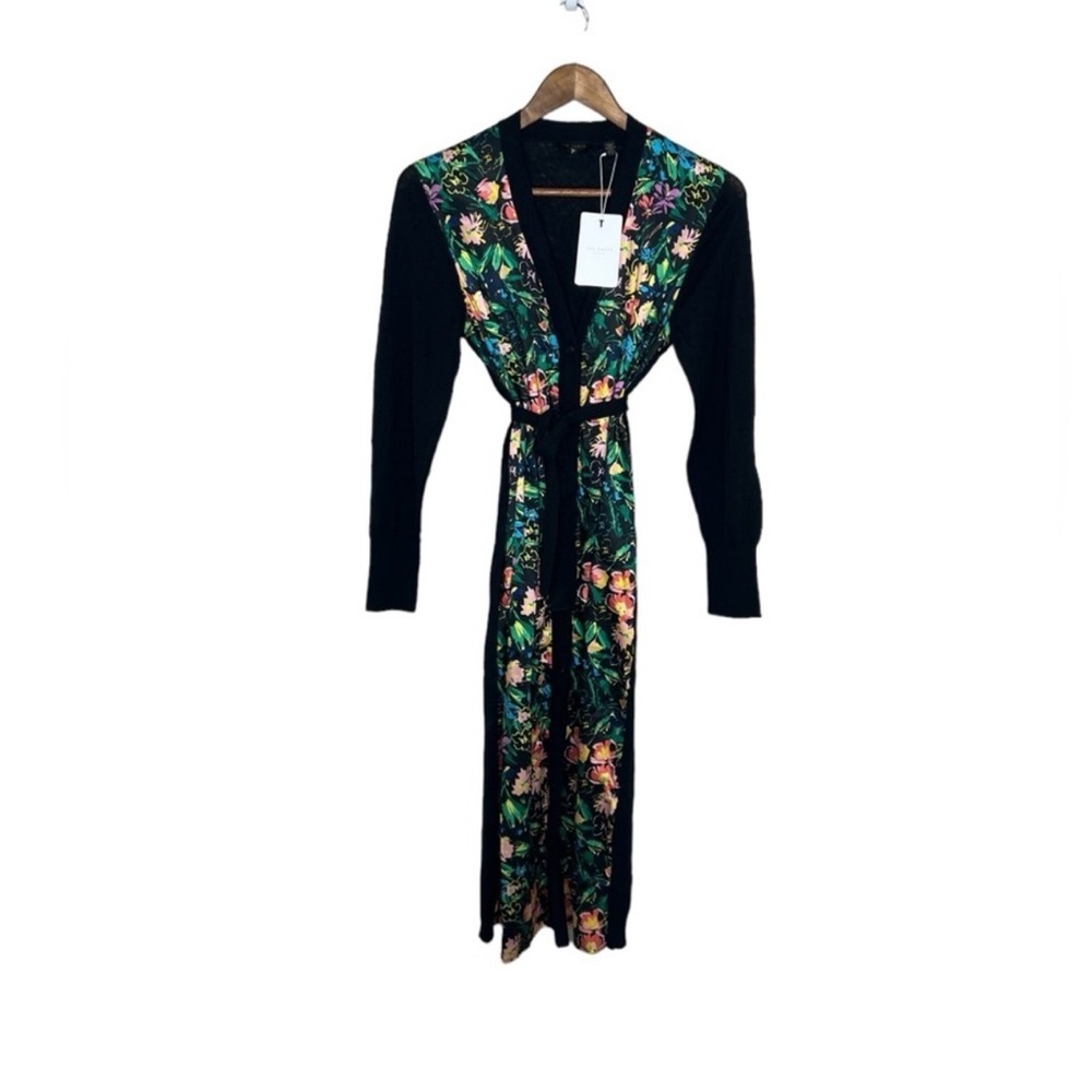 Ted Baker Tilja Longline Woven Front Cardigan - Picture 5 of 14